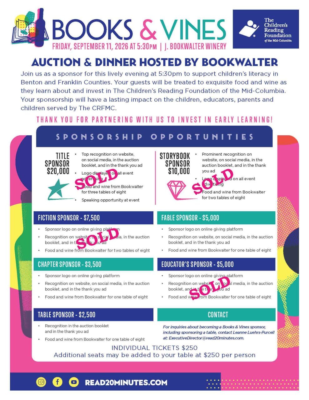 Books & Vines 2026 Sponsorship Opportunities